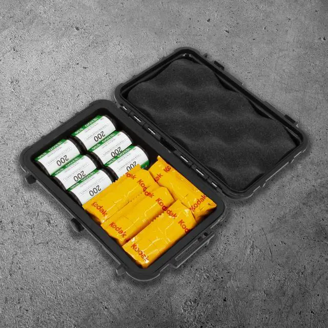 Alt view image 6 of 7 - Hard Shell 35mm Film Case - 7" Waterproof & Lightproof Holder for up to 12 x 35mm or 8 x 120 Film Rolls, Travel Container