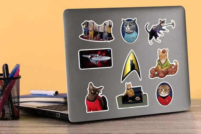 Alt view image 5 of 6 - Star Trek: The Original Series Cats 150 Vinyl Stickers Waterproof Die-Cut