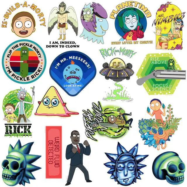 Alt view image 3 of 6 - Rick and Morty Trendy Collection 150 Vinyl Stickers Waterproof Die-Cut Car