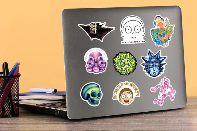 Alt view image 5 of 6 - Rick and Morty Trendy Collection 150 Vinyl Stickers Waterproof Die-Cut Car