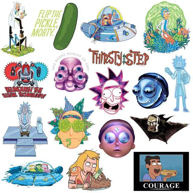 Alt view image 4 of 6 - Rick and Morty Trendy Collection 150 Vinyl Stickers Waterproof Die-Cut Car