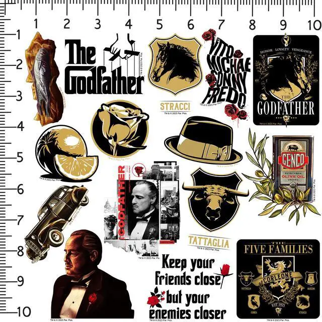Alt view image 2 of 6 - The Godfather Movie 200 Vinyl Stickers Waterproof Die-Cut Decals Laptop Car