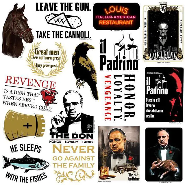 Alt view image 4 of 6 - The Godfather Movie 200 Vinyl Stickers Waterproof Die-Cut Decals Laptop Car