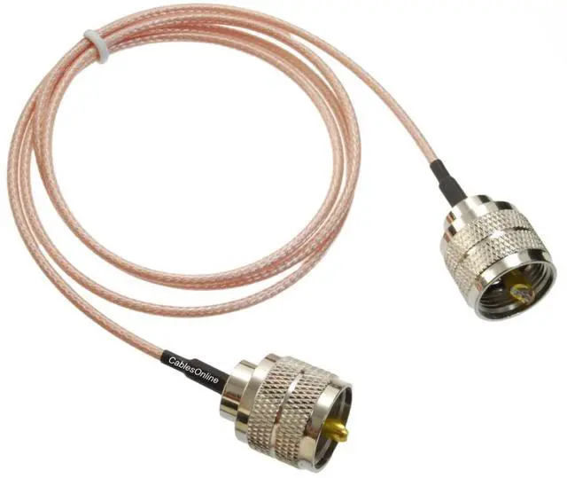 Main image of CablesOnline, 4ft UHF PL259 Male to UHF PL259 Male RG316 50-Ohm Low Loss Coaxial Cable, UC104