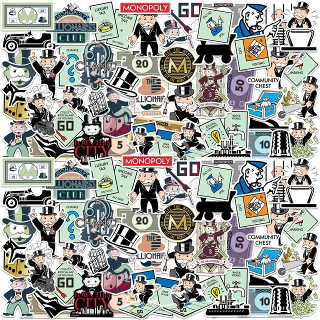 Main image of Monopoly 150 Vinyl Stickers Waterproof Die-Cut Decals Laptop Water Bottle