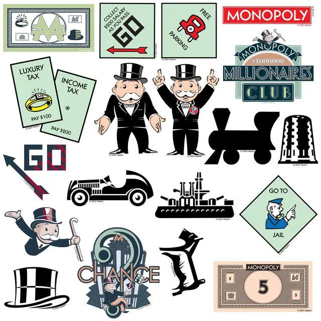 Alt view image 3 of 6 - Monopoly 150 Vinyl Stickers Waterproof Die-Cut Decals Laptop Water Bottle