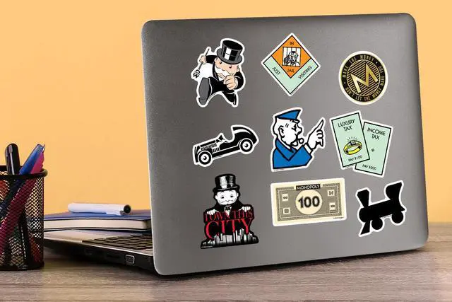 Alt view image 5 of 6 - Monopoly 150 Vinyl Stickers Waterproof Die-Cut Decals Laptop Water Bottle