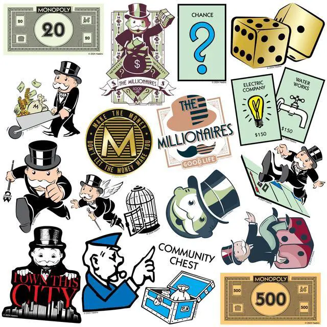 Alt view image 4 of 6 - Monopoly 150 Vinyl Stickers Waterproof Die-Cut Decals Laptop Water Bottle