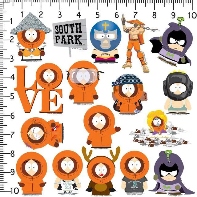 Alt view image 2 of 6 - South Park Kenny 200ct Vinyl L Deluxe Stickers, Skateboard, Indoor/Outdoor