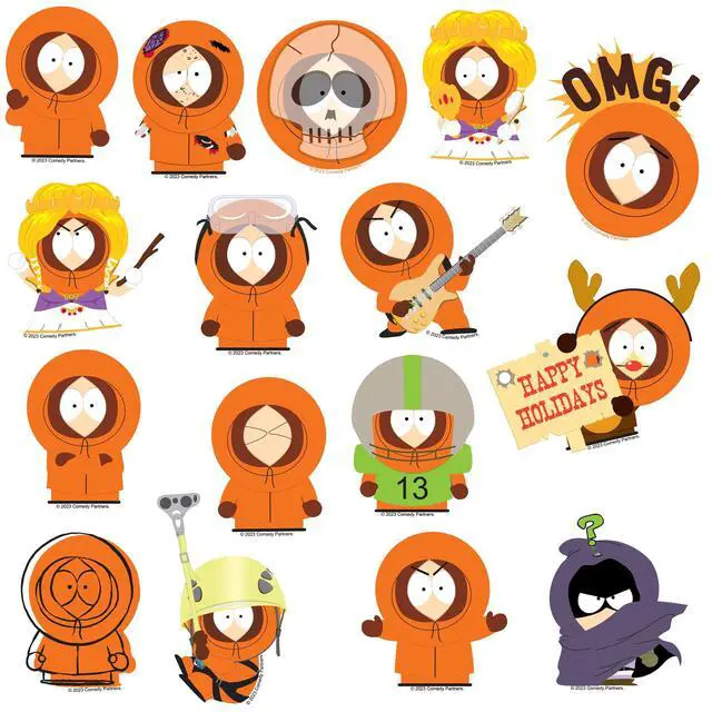 Alt view image 4 of 6 - South Park Kenny 200ct Vinyl L Deluxe Stickers, Skateboard, Indoor/Outdoor