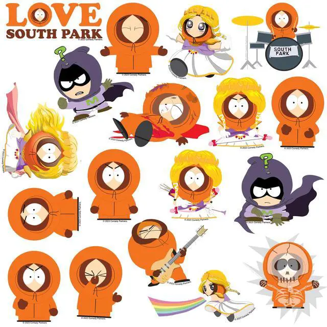 Alt view image 3 of 6 - South Park Kenny 200ct Vinyl L Deluxe Stickers, Skateboard, Indoor/Outdoor