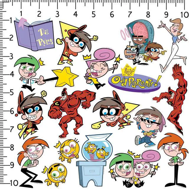 Alt view image 2 of 6 - Fairly OddParents 100 Vinyl Stickers Waterproof Die-Cut Decals Laptop Car | Waterproof, Officially Licensed