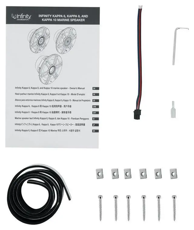 Alt view image 6 of 7 - Infinity Kappa 1010M 10" 900 Watt Marine Subwoofer w/RGB Lighting 2 or 4 Ohm
