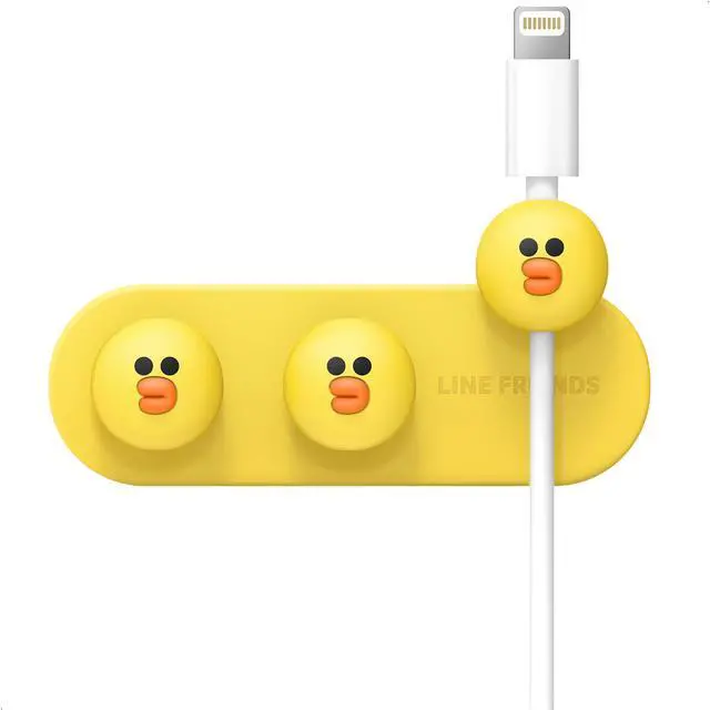 Main image of LINE Friends Magnetic Cable Management Buttons | Reusable Sticker Attaches to Surface, Organize 3 Cables, Powerful magnets, Desk Organization, Desk Set Up, Decor (SALLY)