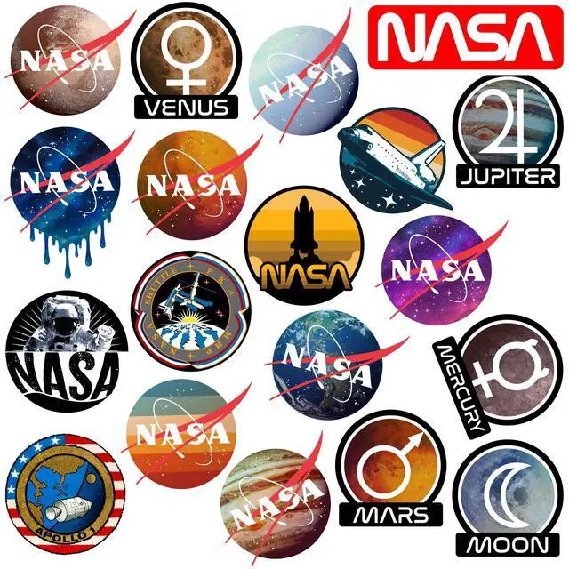 Alt view image 3 of 6 - NASA Trendy 100 Vinyl Stickers Waterproof Die-Cut Decals Laptop Scrapbook