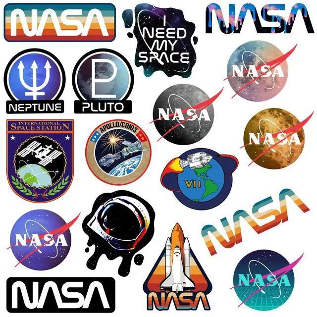 Alt view image 4 of 6 - NASA Trendy 100 Vinyl Stickers Waterproof Die-Cut Decals Laptop Scrapbook