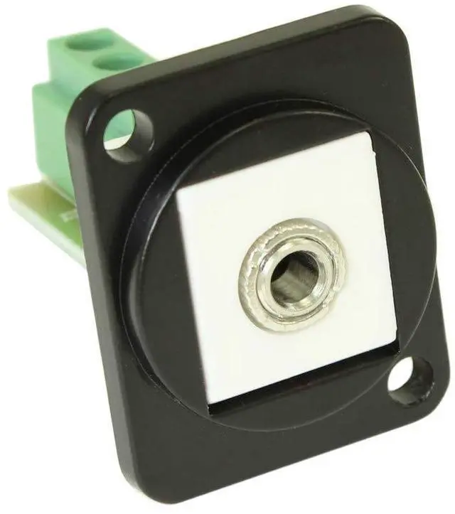 Main image of MyCableMart Wallplate: 3.5mm TRS Stereo D-Series/Neutrik Panel Mount, Block Connect