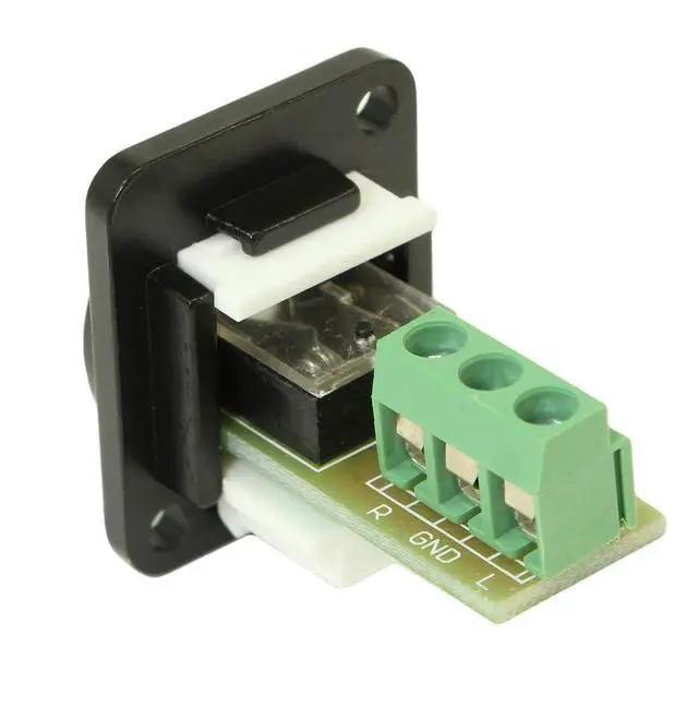 Alt view image 2 of 2 - MyCableMart Wallplate: 3.5mm TRS Stereo D-Series/Neutrik Panel Mount, Block Connect