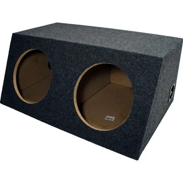 Alt view image 3 of 4 - Dual 10 Inch Sealed Sub Box Slanted Hatchback Subwoofer Enclosure ASC 210H | Empty unloaded speaker cabinet for custom car audio builds, angled design fits trunks and rear decks, tight accurate bass