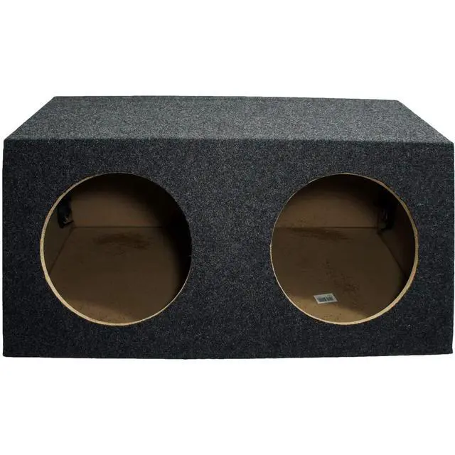 Alt view image 2 of 4 - Dual 10 Inch Sealed Sub Box Slanted Hatchback Subwoofer Enclosure ASC 210H | Empty unloaded speaker cabinet for custom car audio builds, angled design fits trunks and rear decks, tight accurate bass