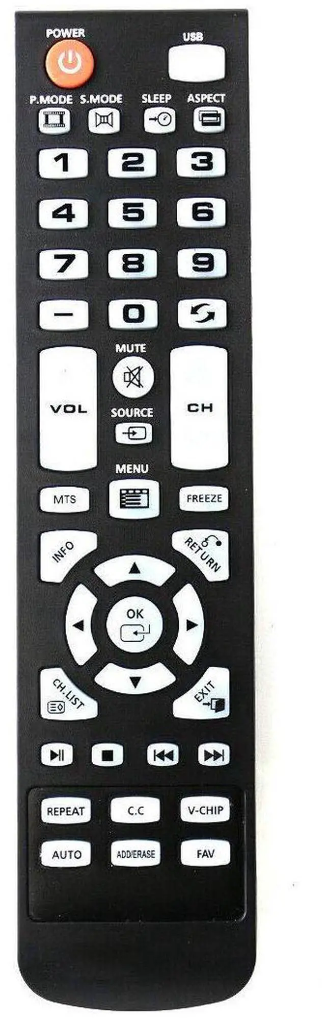 Main image of Remote Control for Element TV ELFW4017, ELFW5017, ELEFT195, ELEFJ191 | ELEFT2416, ELEFJ243 Replacement