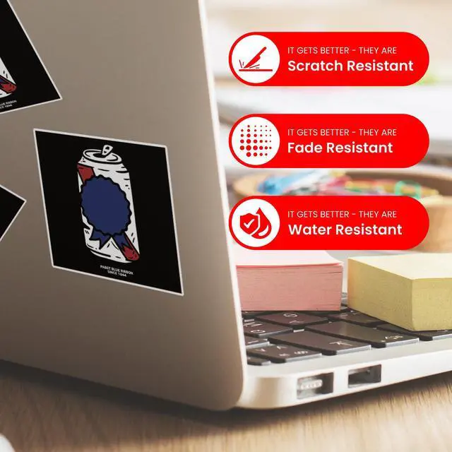 Alt view image 3 of 6 - Bumper Car Sticker Set - 3 Pack (Small, Medium, Large) PBR Stickers for Beer Lovers - Indoor and Outdoor Durable Vinyl Sticker, Weather Resistant Vinyl Decals for Laptops & Coolers