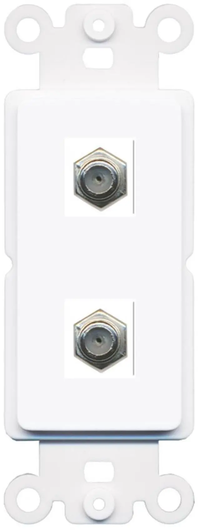 Main image of 2 Port Coax Port Wall Plate Decorative (Rocker) White