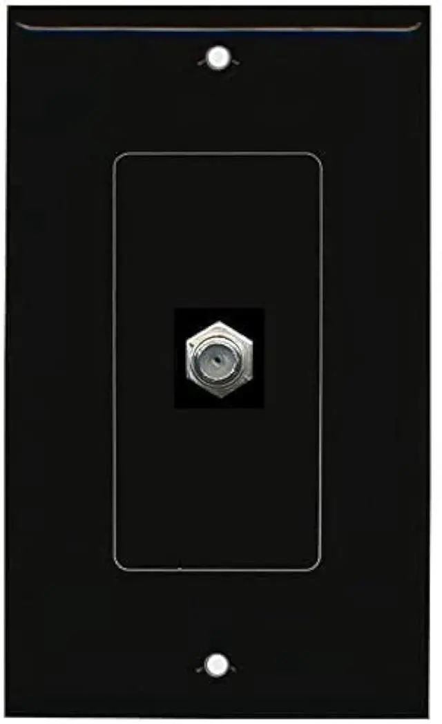 Main image of Coax Wall Plate 1 Gang Decorative - Black