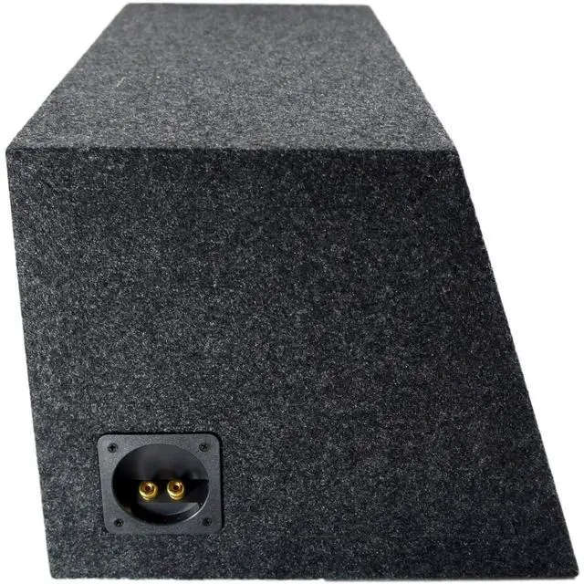 Alt view image 4 of 5 - 12" Inch Sealed Subwoofer Enclosure Slanted Hatchback Single Sub Box - ASC | Angle-back bass speaker cabinet under the rear glass, airtight woofer housing for compact cars, unloaded quick-wire build