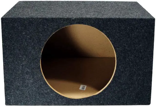 Alt view image 2 of 5 - 12" Inch Sealed Subwoofer Enclosure Slanted Hatchback Single Sub Box - ASC | Angle-back bass speaker cabinet under the rear glass, airtight woofer housing for compact cars, unloaded quick-wire build