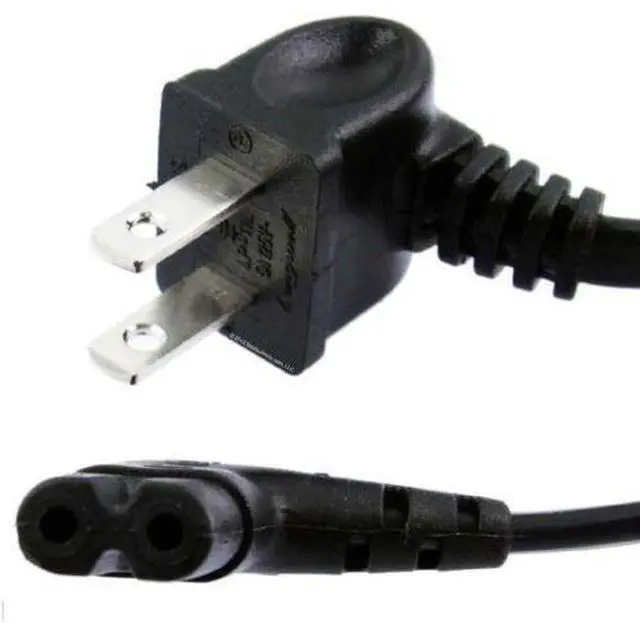Alt view image 2 of 7 - 6 Foot TV AC Replacement Power Cord for Samsung PN 3903-000853 3903-000599 90° Angled 2 Prong Figure 8