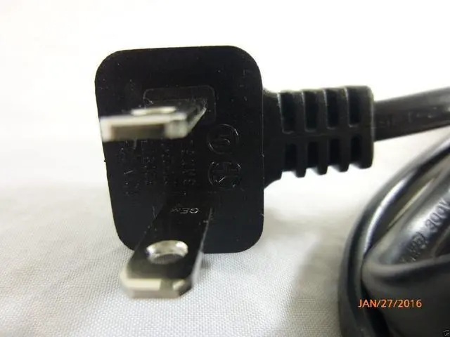 Alt view image 6 of 7 - 6 Foot TV AC Replacement Power Cord for Samsung PN 3903-000853 3903-000599 90° Angled 2 Prong Figure 8