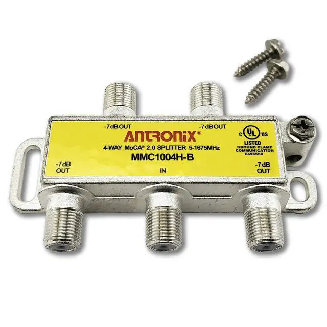 Alt view image 4 of 7 - 4 Way MMC1004H-B 5-1675 MHz MoCA 2.0 Splitter for Frontier Formerly Verizon Fios