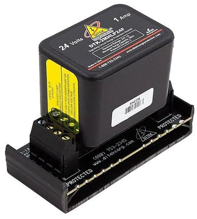 Main image of DTK-2MHLP24FWB 2 Pair, 24V, Modular Alam Panel Protector & Base W/ 1A Fuse, UL497B Listed