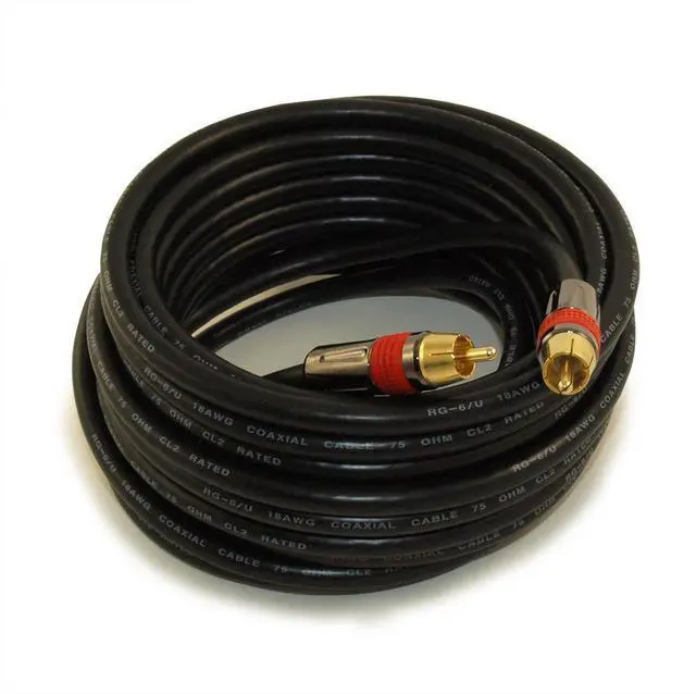 Main image of MyCableMart 25ft 1 Wire RCA Premium Digital Audio SubWoofer/Video Cable in WALL