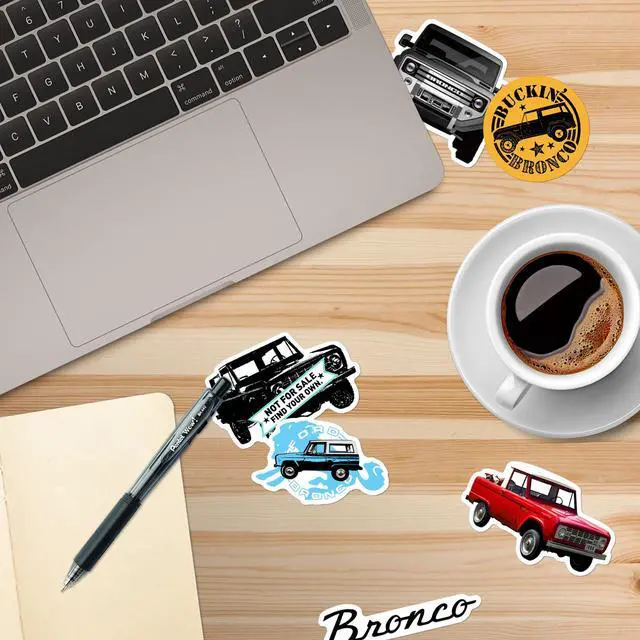 Alt view image 4 of 6 - Ford Bronco 100 Vinyl Stickers Waterproof Die-Cut Decals Laptop Scrapbook