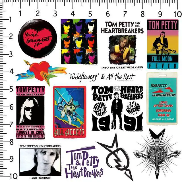 Alt view image 2 of 6 - Tom Petty & The Heartbreakers 100 Vinyl Stickers Waterproof Die-Cut Decals