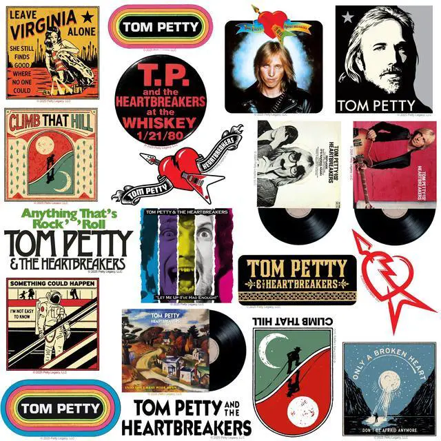 Alt view image 3 of 6 - Tom Petty & The Heartbreakers 100 Vinyl Stickers Waterproof Die-Cut Decals
