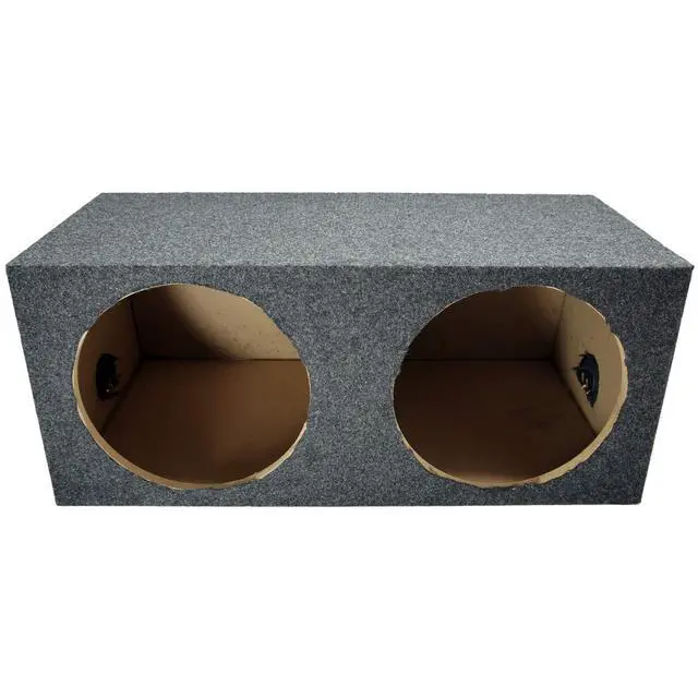 Alt view image 2 of 4 - Dual 12 Hatchback Subwoofer Box Sealed Rear-Angle Enclosure 5/8" MDF ASC | Slanted 12 inch angled back design fits tight cargo spaces, punchy bass from 2 drivers, dense wood build, quick trunk install