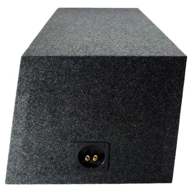 Alt view image 3 of 4 - Dual 12 Hatchback Subwoofer Box Sealed Rear-Angle Enclosure 5/8" MDF ASC | Slanted 12 inch angled back design fits tight cargo spaces, punchy bass from 2 drivers, dense wood build, quick trunk install