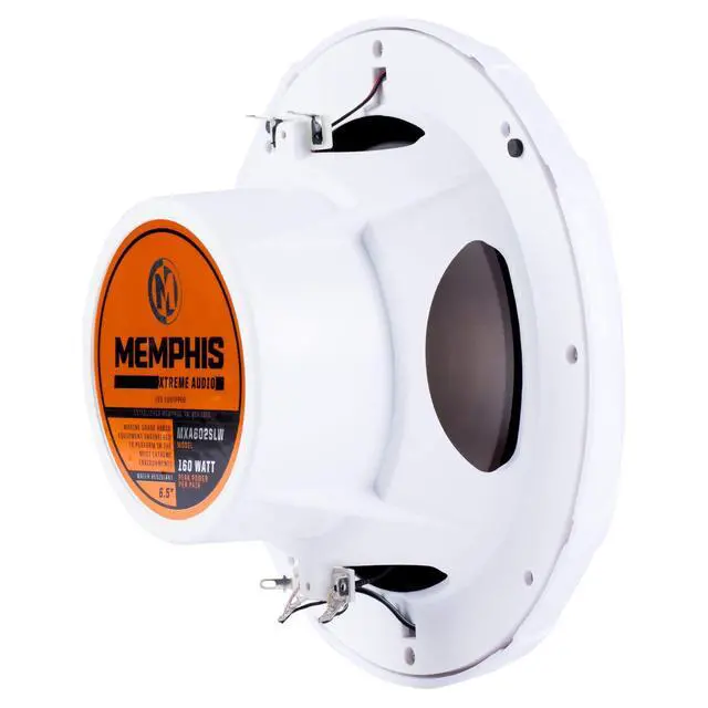 Alt view image 3 of 6 - Audio MXA602SLW MXA OEM Fit 6.5" Marine Grade Coaxial Speakers, White with Blue LED - Pair
