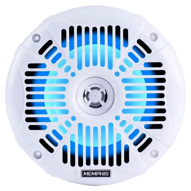 Alt view image 4 of 6 - Audio MXA602SLW MXA OEM Fit 6.5" Marine Grade Coaxial Speakers, White with Blue LED - Pair