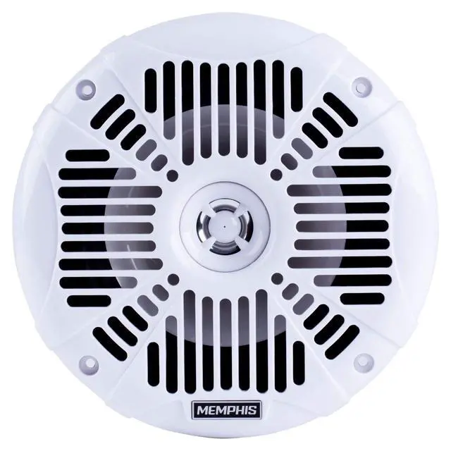 Alt view image 6 of 6 - Audio MXA602SLW MXA OEM Fit 6.5" Marine Grade Coaxial Speakers, White with Blue LED - Pair