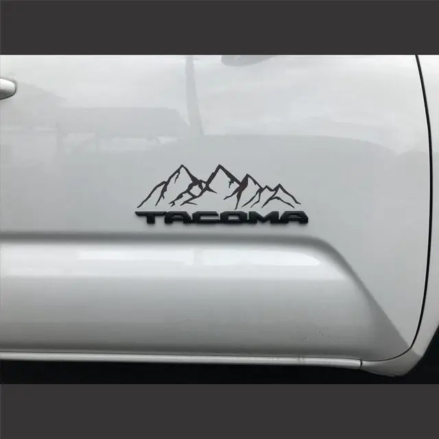 Main image of Mountain Decal Vinyl Car Sticker | Die Cut Vehicle Window Graphic, Bumper Sticker | Van Accessories, Camping Hiking Gift Ideas | Waterproof Exterior Automotive (Matte Black, 12.5" x 3.6")