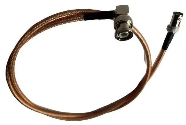 Main image of BNC Female to BNC Male 90 Degree Angle RG400 Low Loss Double Shielded Coax Cable (4 ft)