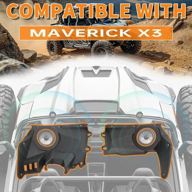 Alt view image 2 of 7 - 6.5 Inch Dash Speaker Pods Assembly Compatible with 2017-2025 Can Am Maverick X3/ X3 Max Turbo R Front Stereo Speaker Enclosure Panels (2PCS, LH+RH)
