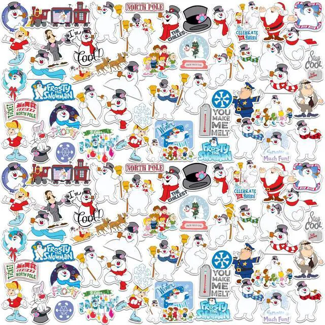 Main image of Frosty the Snowman 100 Vinyl Stickers Waterproof Die-Cut Decals Laptop Car