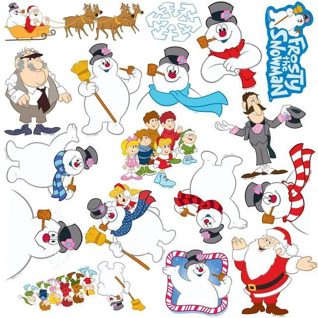 Alt view image 4 of 6 - Frosty the Snowman 100 Vinyl Stickers Waterproof Die-Cut Decals Laptop Car