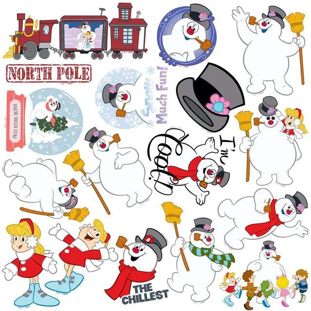 Alt view image 3 of 6 - Frosty the Snowman 100 Vinyl Stickers Waterproof Die-Cut Decals Laptop Car