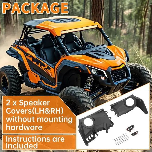 Alt view image 7 of 7 - 6.5 Inch Dash Speaker Pods Assembly Compatible with 2017-2025 Can Am Maverick X3/ X3 Max Turbo R Front Stereo Speaker Enclosure Panels (2PCS, LH+RH)